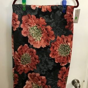 Black, salmon and green pencil skirt 2xl
